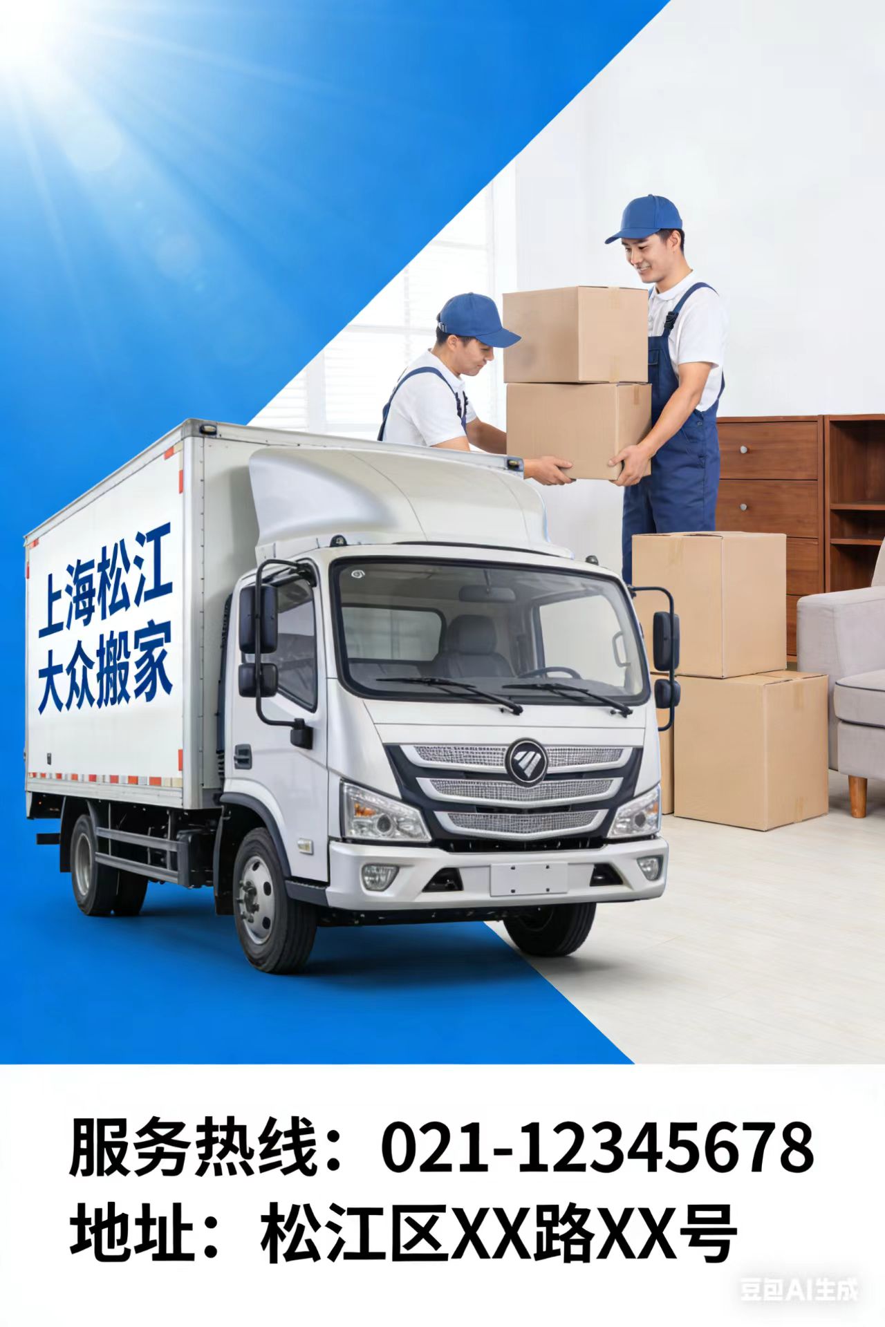 上海松江搬家 抖音 小红书 视频号 松江大众搬家公司
