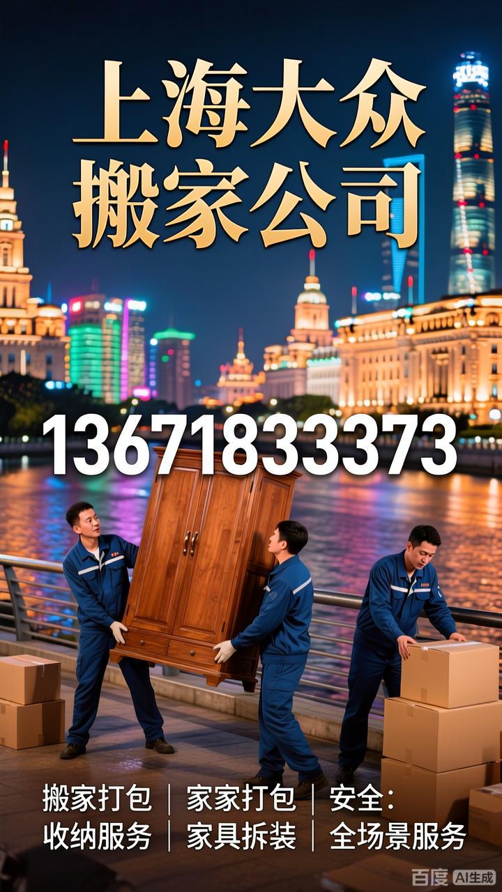 上海搬家公司-夸克\快手\哔哩哔哩\抖音\小红书\视频号 自媒体宣传上海大众搬家公司